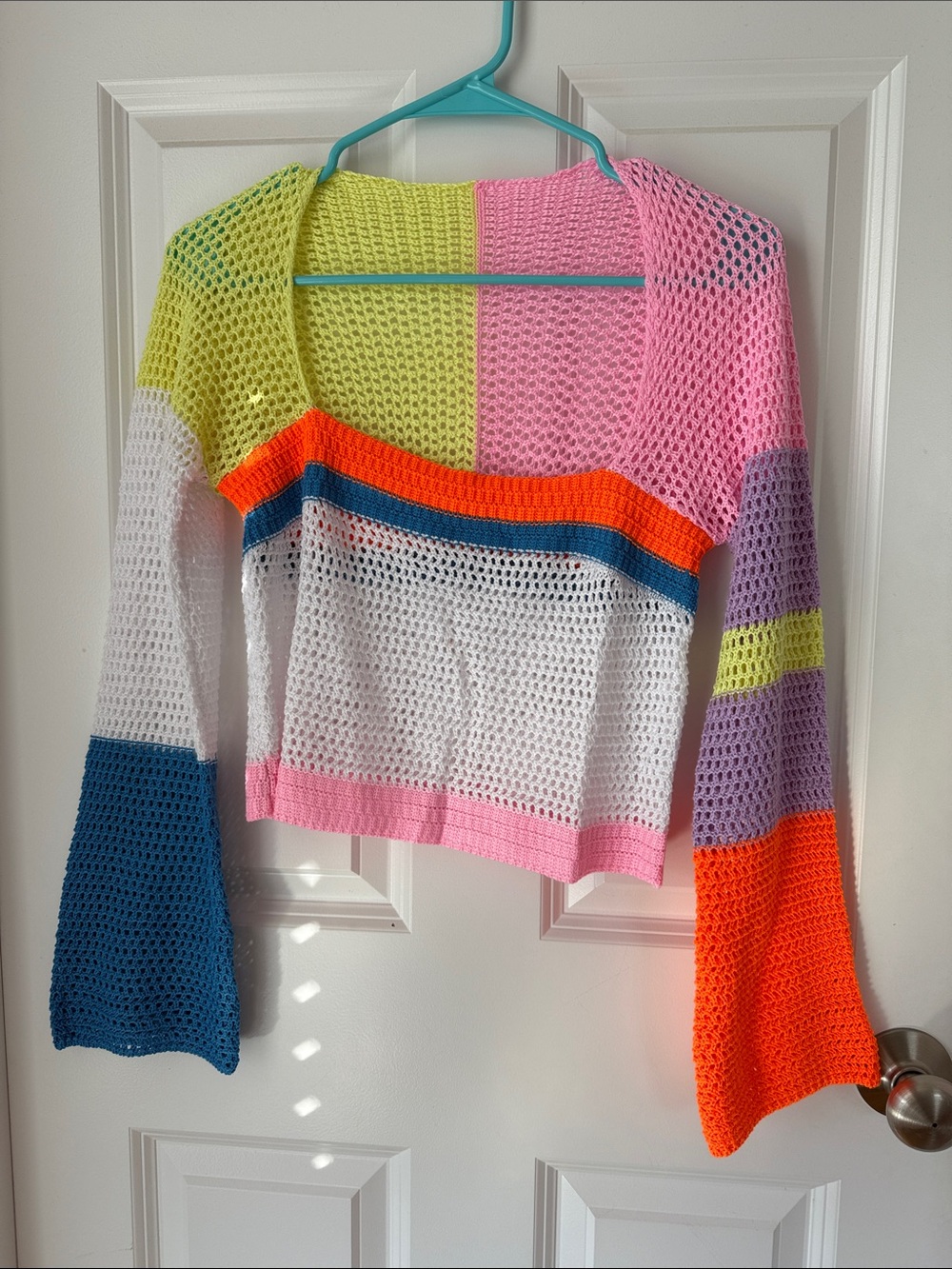 Neon Colorblock Crochet top